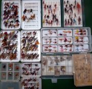 FLIES & BOXES: (Qty) Good collection of trout/salmon flies incl. wets, dry's, nymphs and Mayflies,