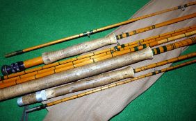 RODS: (3) Rob Wilson of Brora 8' 2 piece split cane trout fly rod, line rate 7, green whipped low