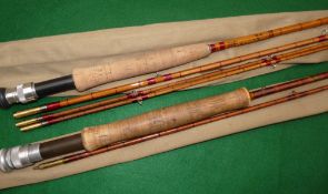 RODS: (2) Falcon of Redditch The Kestrel 9' 3 piece with correct spare tip, cane trout fly rod, in