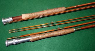 RODS: (2) Pair of Milward split cane trout fly rods, The Flycraft 8' 2 piece with correct spare tip,