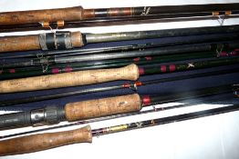 RODS: (5) Bruce & Walker Salmon and Sea Trout 10'6" 3 piece carbon trout fly rod, line rate 7/9,