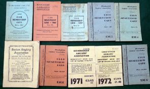 Birmingham Anglers' Association - club memberships cards, 1959,1960,1962, 1963, 1964, 1965, 1966,