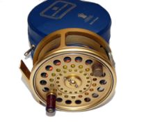 REEL: Hardy Golden Sovereign 9/10 fly fishing reel in fine condition, wood effect handle, twin U