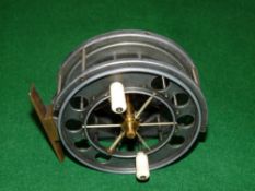 REEL: Fine early all alloy Aerial reel, 4.5" diameter, 6 spoke with tension regulator, front