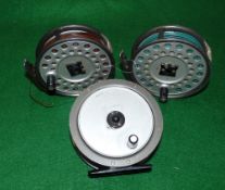 REELS: (3) Pair of Hardy Viscount 140 alloy fly reels, good condition, U shaped lined guides,