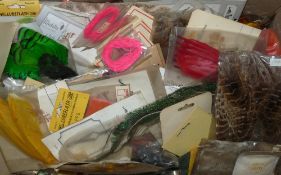 FLY TYING MATERIALS: Large quantity of fly tying materials incl. capes, feathers, tinsel, deer hair,