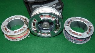 REEL & SPOOLS: (3) Greys of Alnwick GTX No.3 large arbour high tec fly reel with rear disc adjuster,