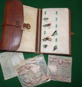 FLY WALLET: Early Farlow 191 Strand, London large pigskin fly wallet, 8.5"x8.5", original strap/