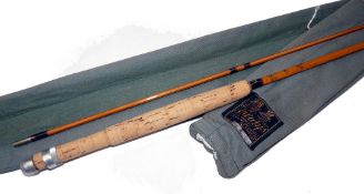 ROD: Fine Hardy Phantom Hollokona 8' 2 piece trout fly rod, No.H541954, black/red whipped guides,