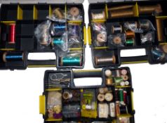 FLY TYING MATERIALS: Large collection of vintage and modern fly tying materials, incl. wire, foil,