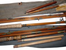 RODS: (2) Pair of Milward Fly Versa 12' 10 staggered ferrule split cane salmon fly rods, both 3