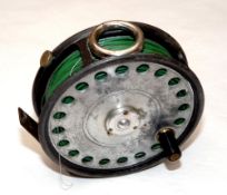 REEL: Hardy St. George 3.75" alloy fly reel, bright finish drum, 3 screw latch, nickel O ring line