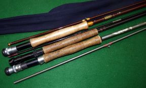 RODS: (3) Hardy The Jet 8' 2 piece hollow glass trout fly rod, good condition, line rate 6, in