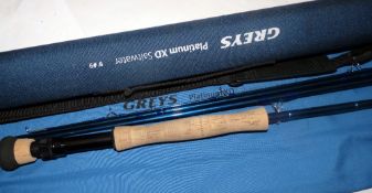 ROD: Greys of Alnwick Platinum XD Saltwater fly rod, 9' 4 piece carbon, blue finish, large