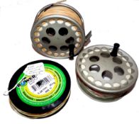 REEL & SPOOL: (2) Lamson Litespeed 4" alloy large arbour saltwater fly reel, backplate drag