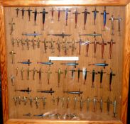 LURE DISPLAY: Collection of vintage classic metal Devon minnow lures, ranging in sizes 1"-3",