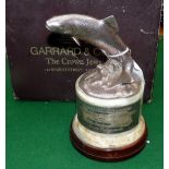 TROPHY: Garrard & Co., Ltd., jewellers, London fishing trophy, a leaping fish on marble block with