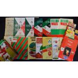 Large collection of Ireland v Wales rugby programmes from 1948 (Grand Slam) onwards (H&A) to include