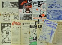 Collection of Everton away programmes 1947/48 Fulham (FAC), Preston NE, 1948/49 Blackpool,