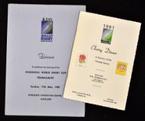 Rare 1987 Rugby World Cup Inaugural Dinner menu - held at Kingsgate Convention Centre Auckland on