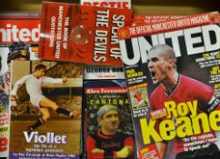 Collection of Manchester United official magazines plus United books to include Viollet (the life of