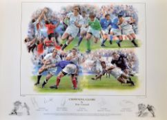 2003 England Rugby Grand Slam season signed limited edition print - titled "Crowning Glory"