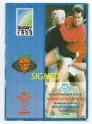 Scarce 1994 Portugal v Wales RWC qualifying signed rugby programme - played in Lisbon 17th May and