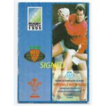 Scarce 1994 Portugal v Wales RWC qualifying signed rugby programme - played in Lisbon 17th May and