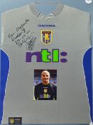 2000/01 Signed David James Aston Villa Goalkeeper shirt signed to the front in ink 'From England's