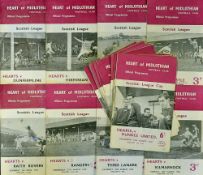 1962/1963 Hearts home football programmes including league and league cup matches to include