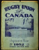 Rare 1932 Canada Rugby Tour to Japan signed souvenir programme - extensively signed by all the