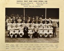 1959/60 Wakefield Trinity Rugby League Challenge Cup Final winning team photograph - official