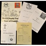 Scarce collection 1990 and 1993 Wales rugby tour to Namibia and Zimbabwe programmes - to incl '90