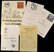 Scarce collection 1990 and 1993 Wales rugby tour to Namibia and Zimbabwe programmes - to incl '90