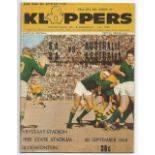 1969 South Africa v Australia rugby programme -final test played at Free State Stadium