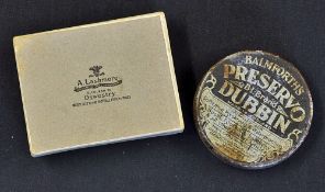 Balmforth's Preservo B.I. Brand Dubbin Tin plus an empty box from A. Lashmore Goldsmith & Jewellery,