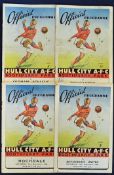 Hull City home football programmes 4 x 1946/47 programmes against Rotherham, Rochdale, Doncaster and
