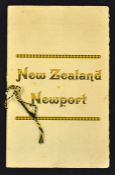 Scarce 1924 Newport v New Zealand All Blacks Invincibles rugby programme - played at The Athletic