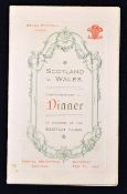 Scarce 1925 Wales v Scotland (Grand Slam Champions) rugby dinner menu - held at Hotel Metropole