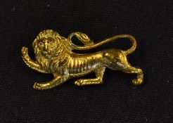 Rare 1955 British Lions rugby tour brass lion pin badge - issued for the tour to South Africa and