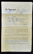 Chelsea player contract for 1951/1952 hand signed by the player Frank R. Mitchell and Chelsea