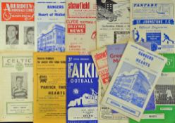 Collection of 1965/1966 Hearts away football programmes to include Aberdeen, Celtic, Rangers,