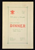 1938 Wales (Runners-up) v Ireland rugby dinner menu - held at Hotel Metropole Swansea on 12th March,