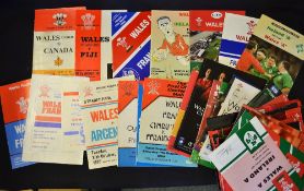 Collection of Wales Five and Six Nations, Wales A&B v Overseas and U21 rugby programmes from 1970'