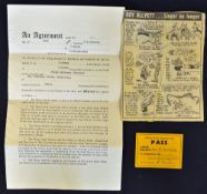 Watford player contract for 1952/1953 dated 26 July 1952 signed in ink by Frank Mitchell and T. H.