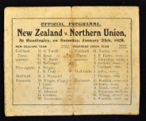 Rare 1908 New Zealand v Northern Union (England) official rugby league programme - 1st test match