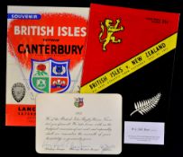 1971 British Lions rugby tour to New Zealand collection to incl a rare signed Official British Lions