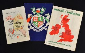 3x 1959 British Lions tour to New Zealand rugby programmes - to incl Manawahtu - Horowhena, v