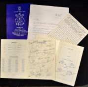 3x interesting Scotland Rugby Dinner signed menus and ephemera from 1984 Grand Slam season onwards