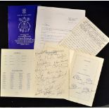 3x interesting Scotland Rugby Dinner signed menus and ephemera from 1984 Grand Slam season onwards